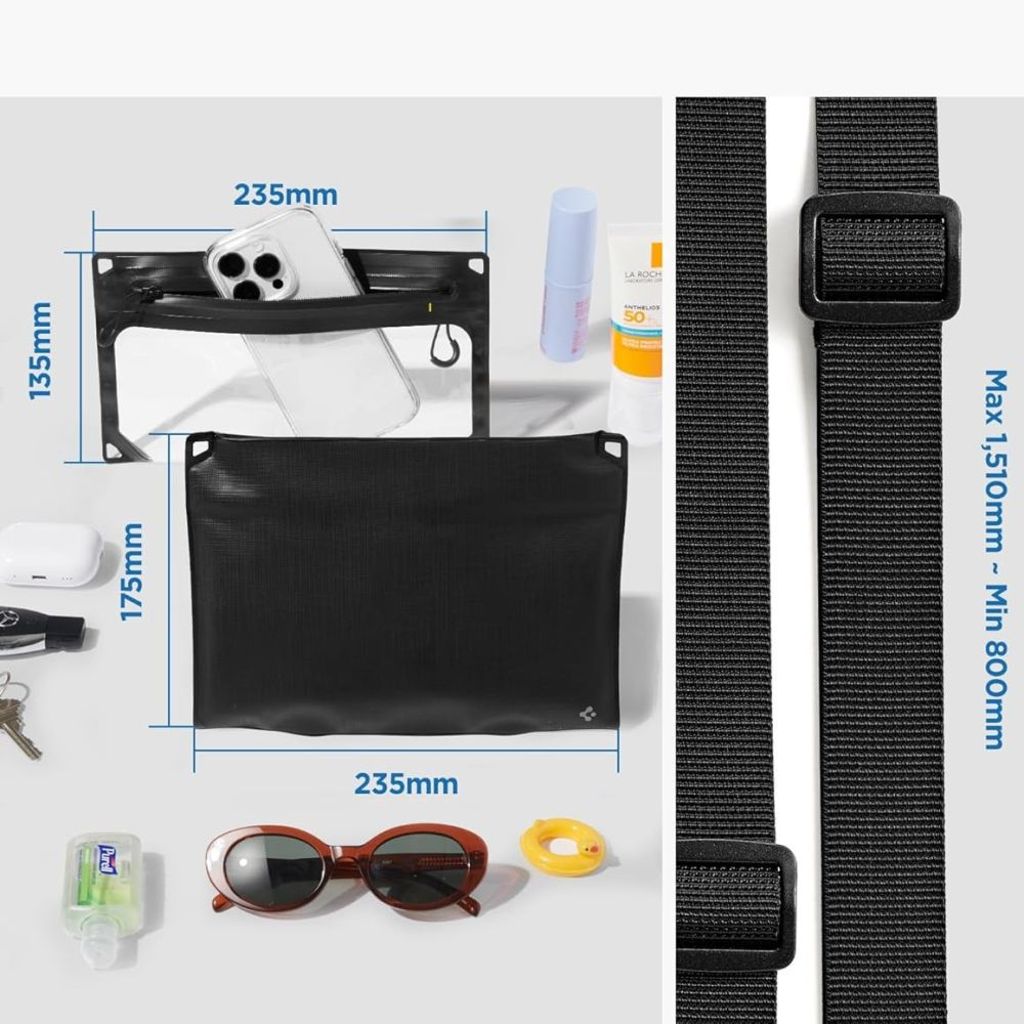 Spigen A640 Vattentät Väska för Smartphone & Accessoarer – Svart