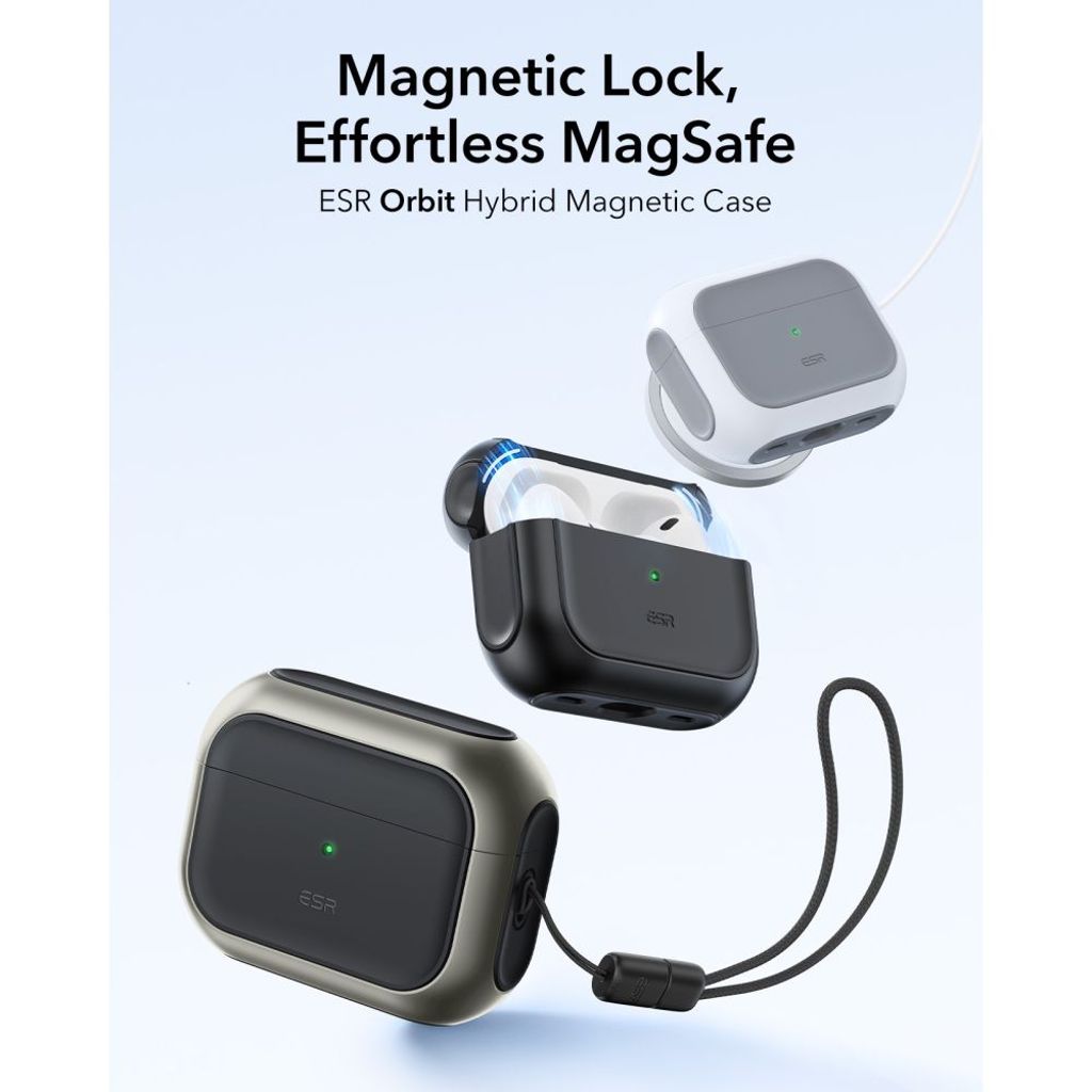 ESR Orbit HaloLock MagSafe Skal till AirPods Pro 3 - Grå/Svart