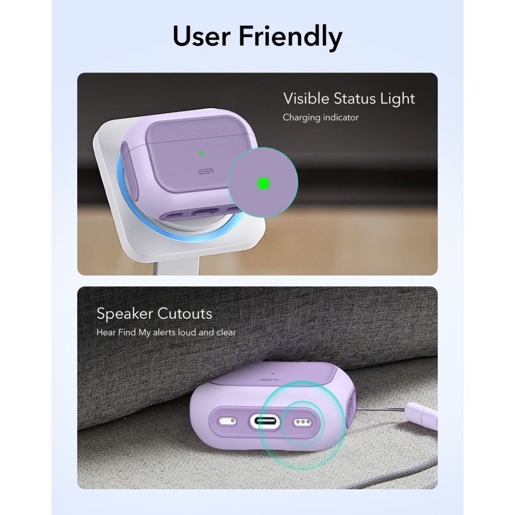 ESR Orbit Halolock MagSafe Kuori AirPods Pro - Violetti