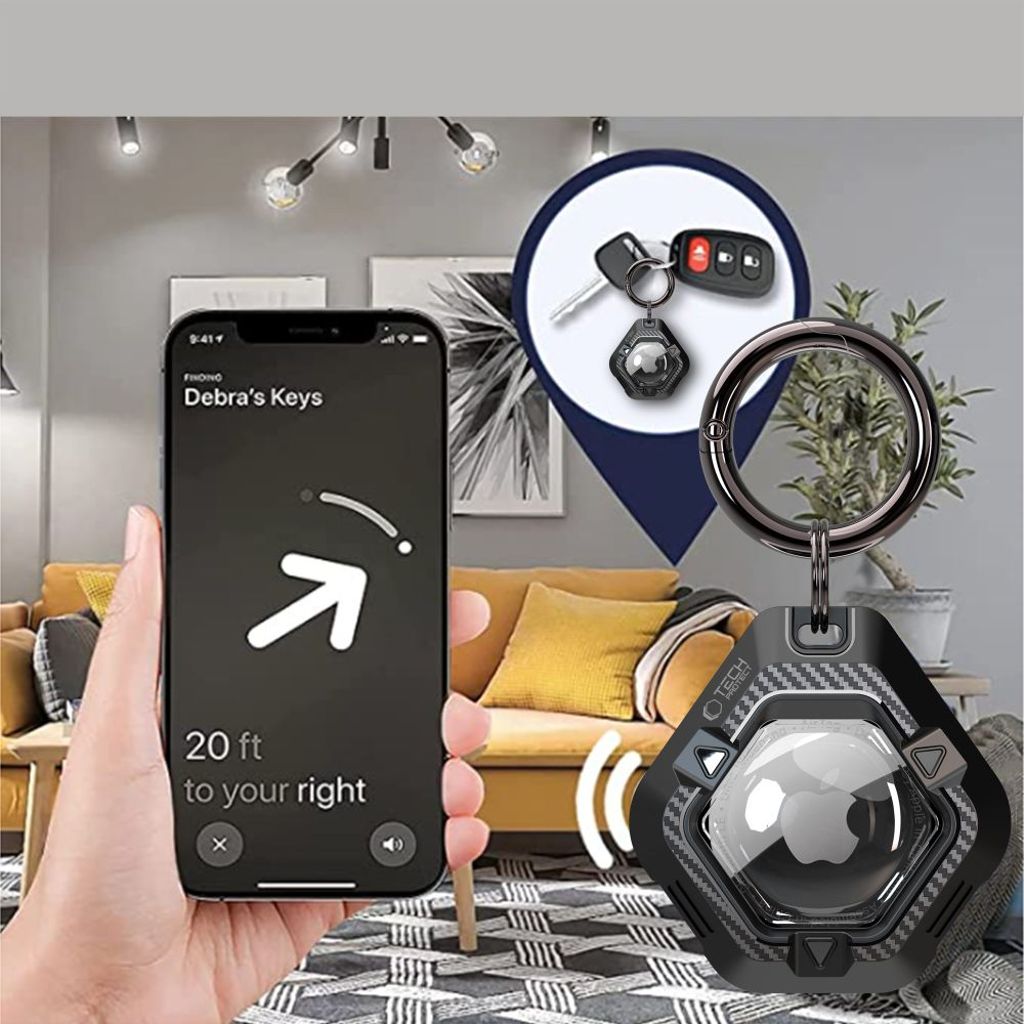 Tech-Protect Defense Kuori Apple AirTag 1/2 - Musta