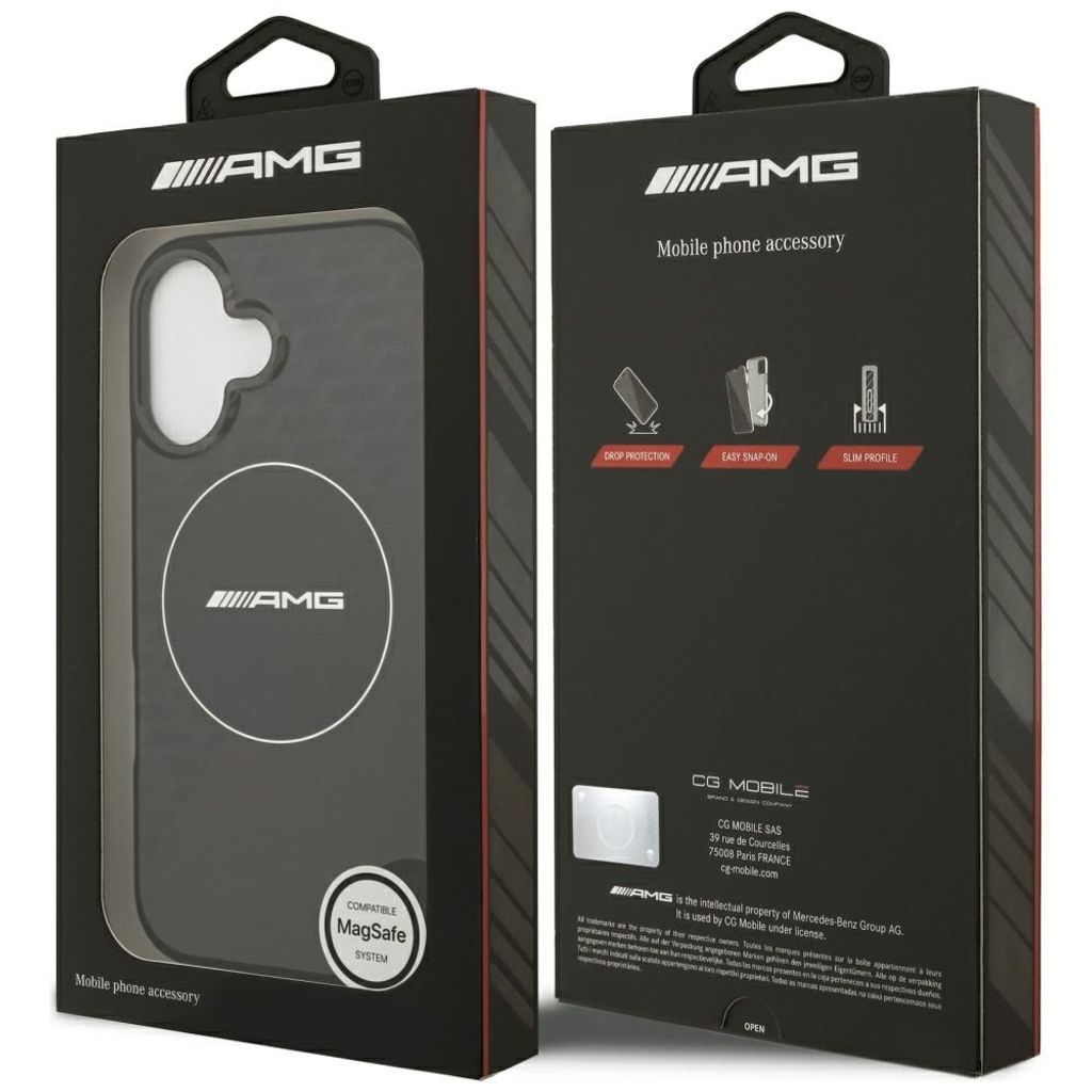 Mercedes AMG Double Layer Smocked MagSafe -kuori till iPhone 17 - Musta