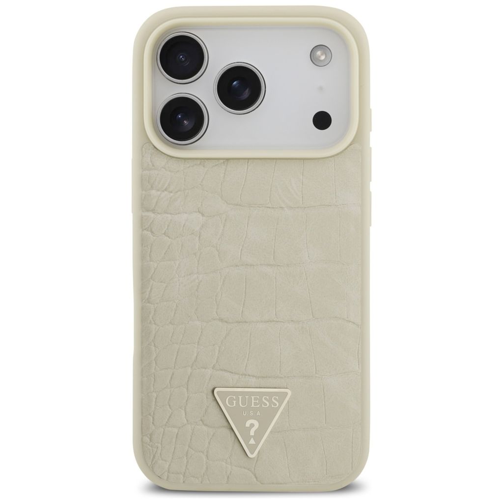 Guess Croco Triangle Logo MagSafe -kuori till iPhone 17 Pro - Kulta