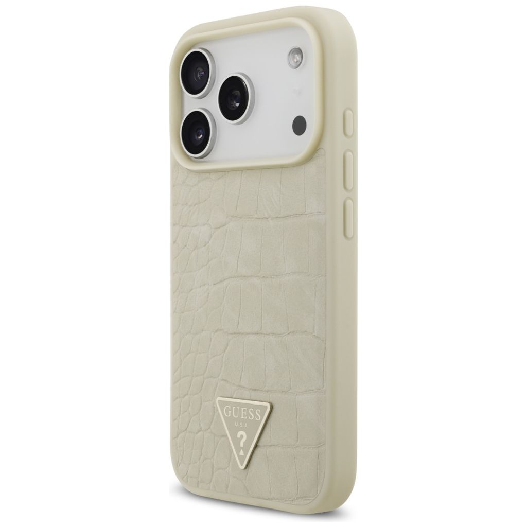 Guess Croco Triangle Logo MagSafe -kuori till iPhone 17 Pro - Kulta
