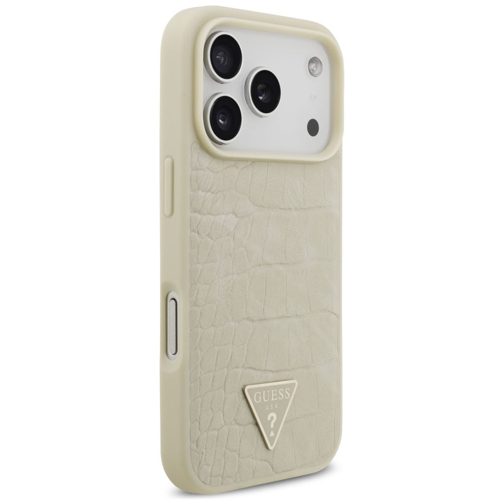 Guess Croco Triangle Logo MagSafe -kuori till iPhone 17 Pro - Kulta
