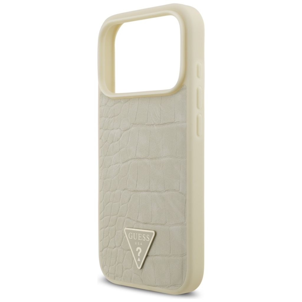 Guess Croco Triangle Logo MagSafe -kuori till iPhone 17 Pro - Kulta