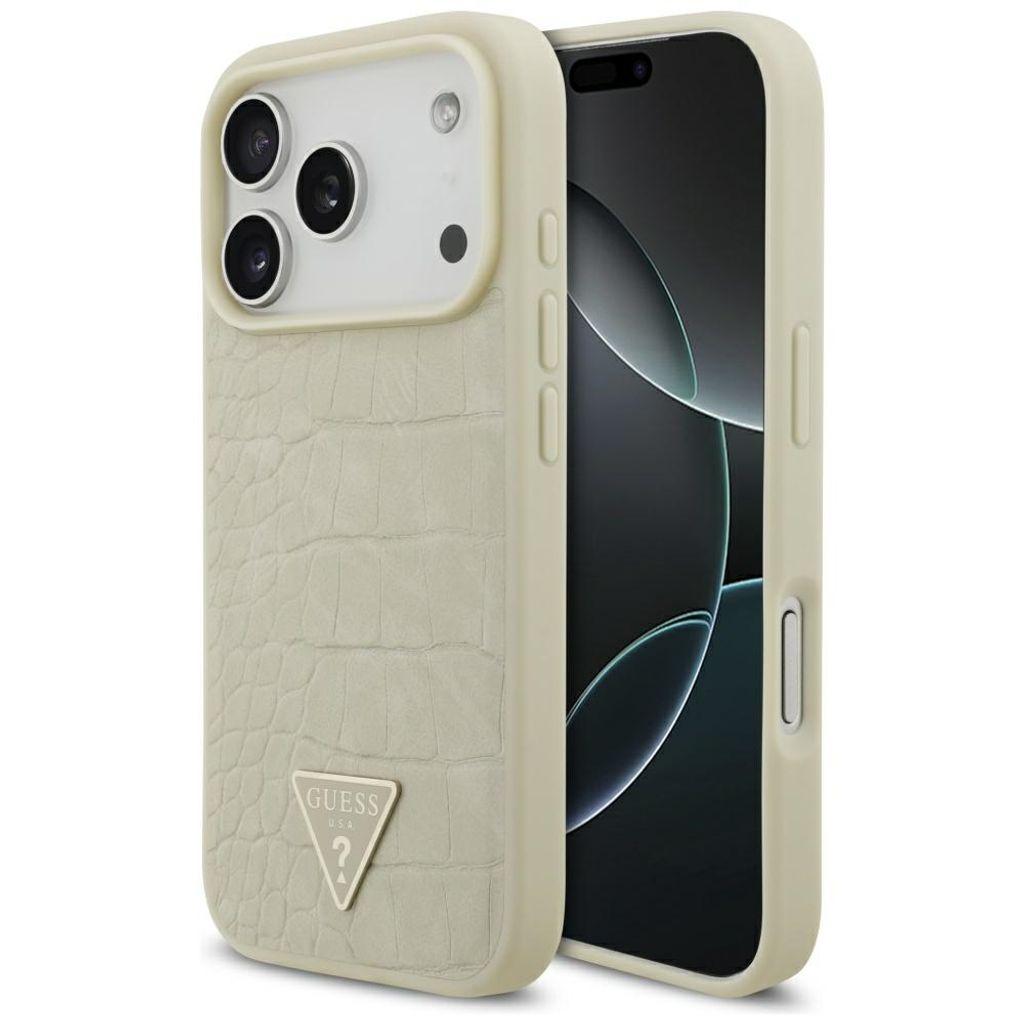 Guess Croco Triangle Logo MagSafe -kuori till iPhone 17 Pro - Kulta