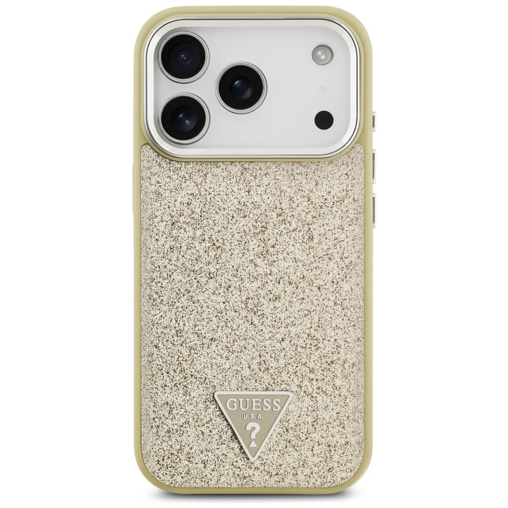 Guess Glitter Triangle Logo MagSafe -kuori till iPhone 17 Pro - Kulta