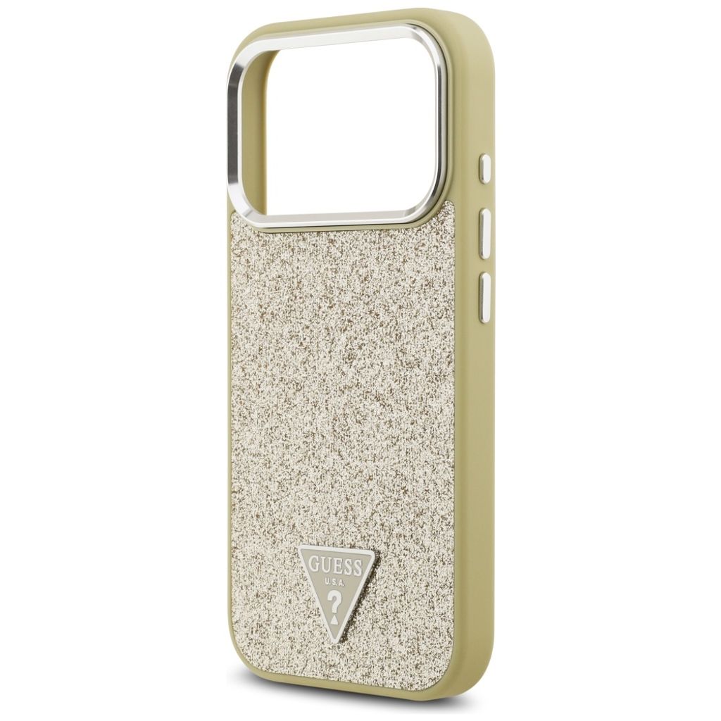 Guess Glitter Triangle Logo MagSafe -kuori till iPhone 17 Pro - Kulta