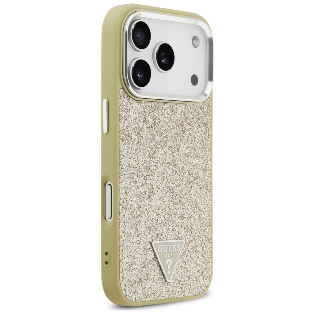 Guess Glitter Triangle Logo MagSafe -kuori till iPhone 17 Pro - Kulta