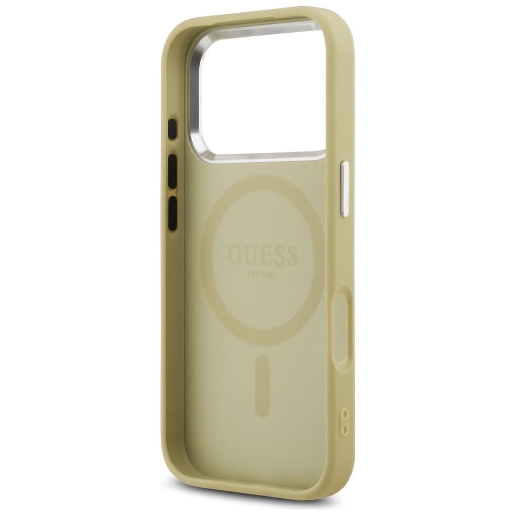Guess Glitter Triangle Logo MagSafe -kuori till iPhone 17 Pro - Kulta