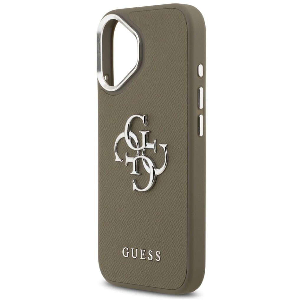 Guess Grained Big 4G & Classic Logo -kuori till iPhone 17 - Ruskea