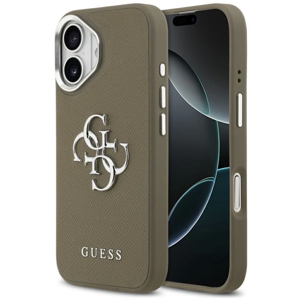 Guess Grained Big 4G & Classic Logo -kuori till iPhone 17 - Ruskea