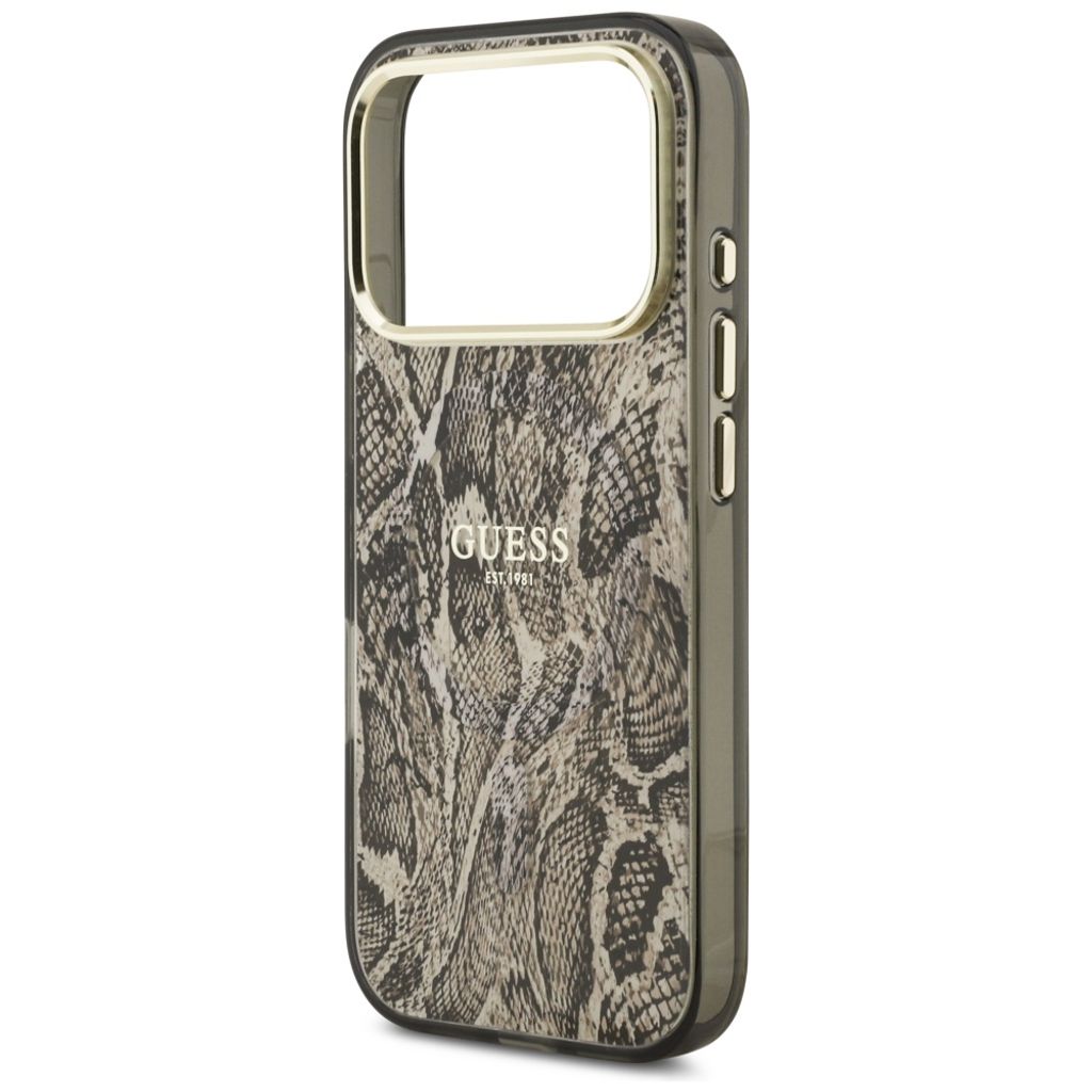 Guess Python Pattern MagSafe -kuori till iPhone 17 Pro - Ruskea