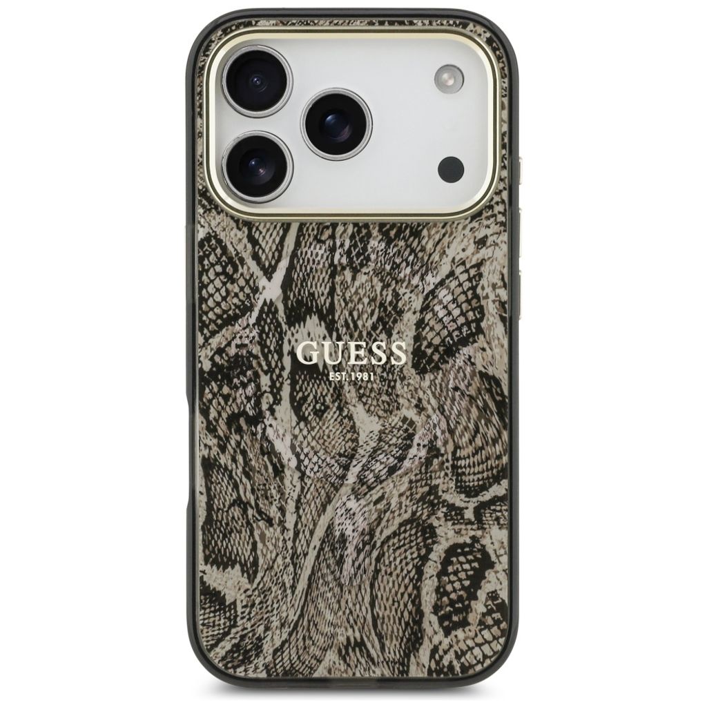 Guess Python Pattern MagSafe -kuori till iPhone 17 Pro - Ruskea