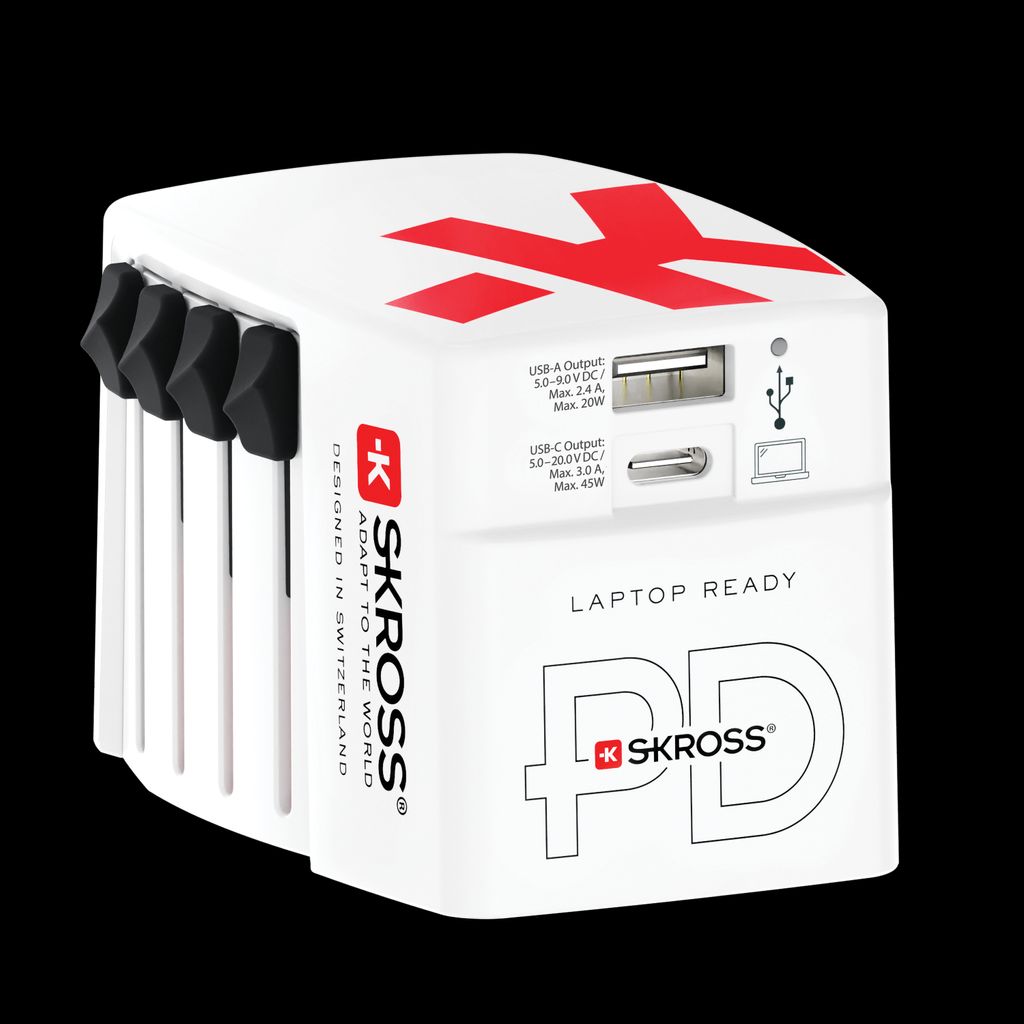 Skross Universal USB-laturi 45W PD, USB-C-USB-C-kaapelilla