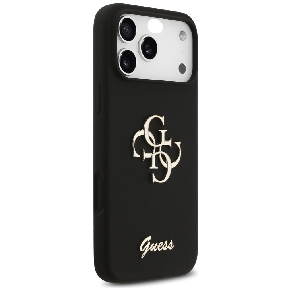 Guess Silicone Big 4G Script -kuori till iPhone 17 Pro Max - Musta