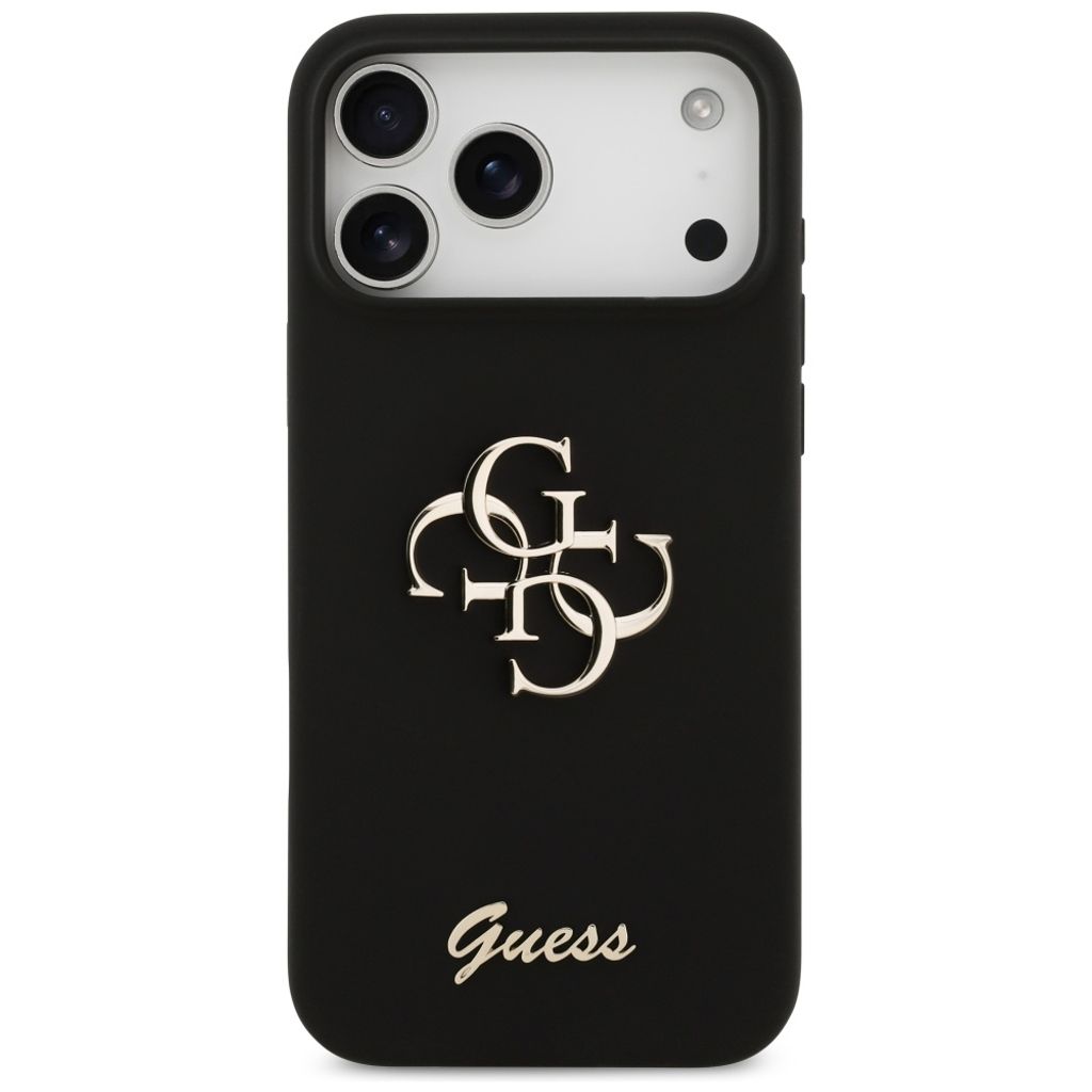 Guess Silicone Big 4G Script -kuori till iPhone 17 Pro Max - Musta