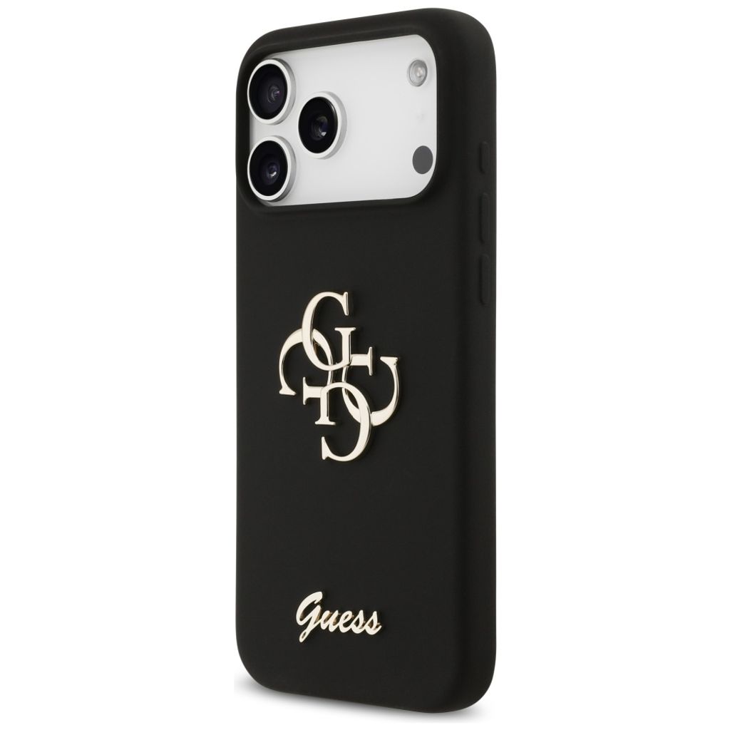 Guess Silicone Big 4G Script -kuori till iPhone 17 Pro Max - Musta
