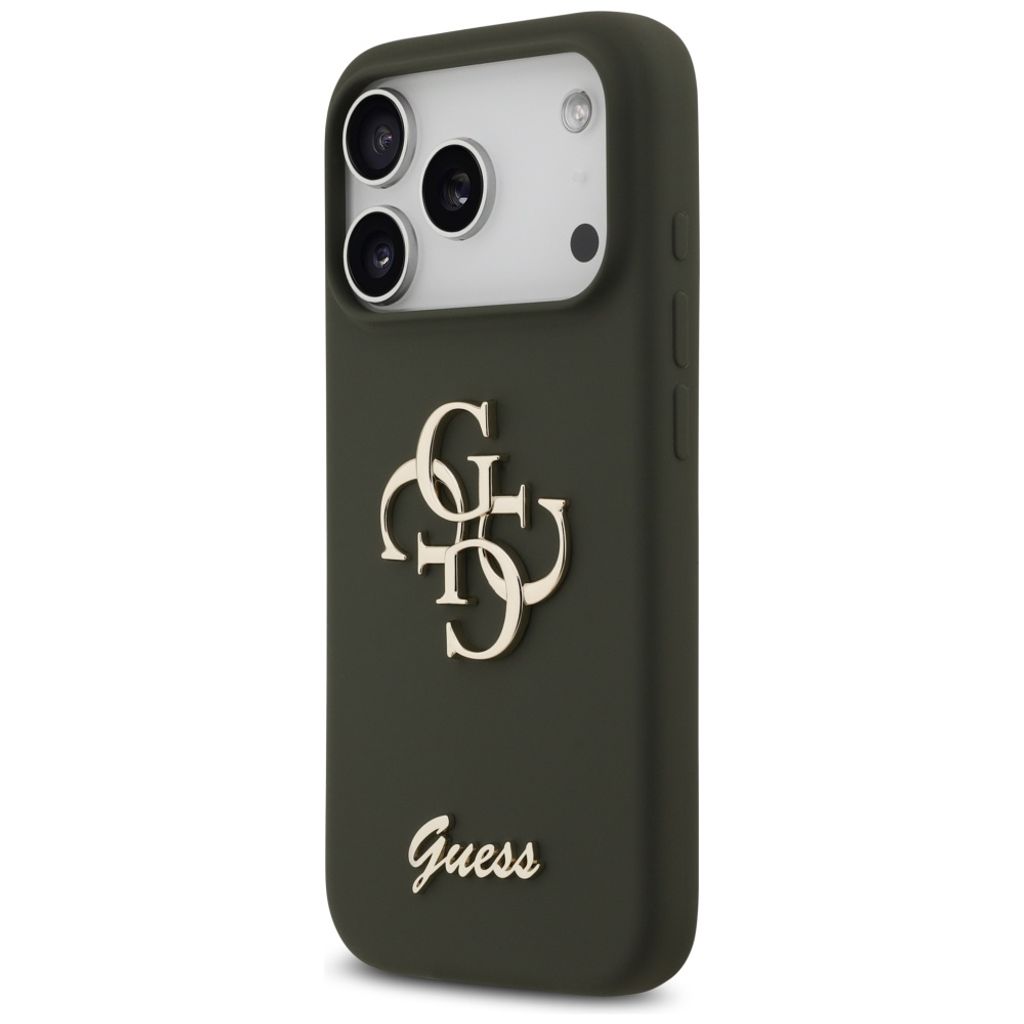 Guess Silicone Big 4G Script -kuori till iPhone 17 Pro Max - Vihreä