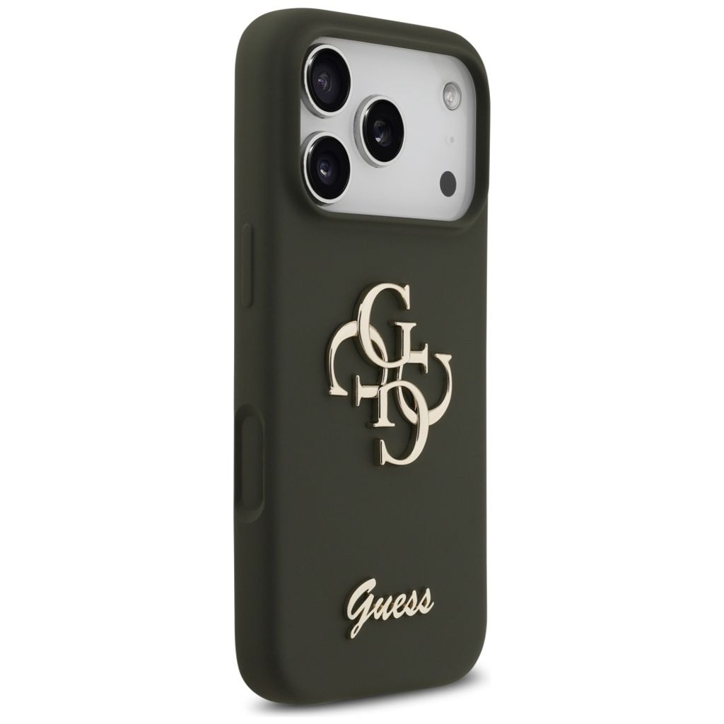 Guess Silicone Big 4G Script -kuori till iPhone 17 Pro Max - Vihreä
