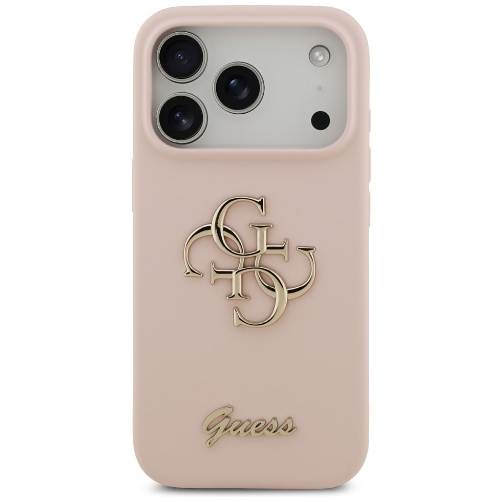 Guess Silicone Big 4G Script -kuori till iPhone 17 Pro - Vaaleanpunainen