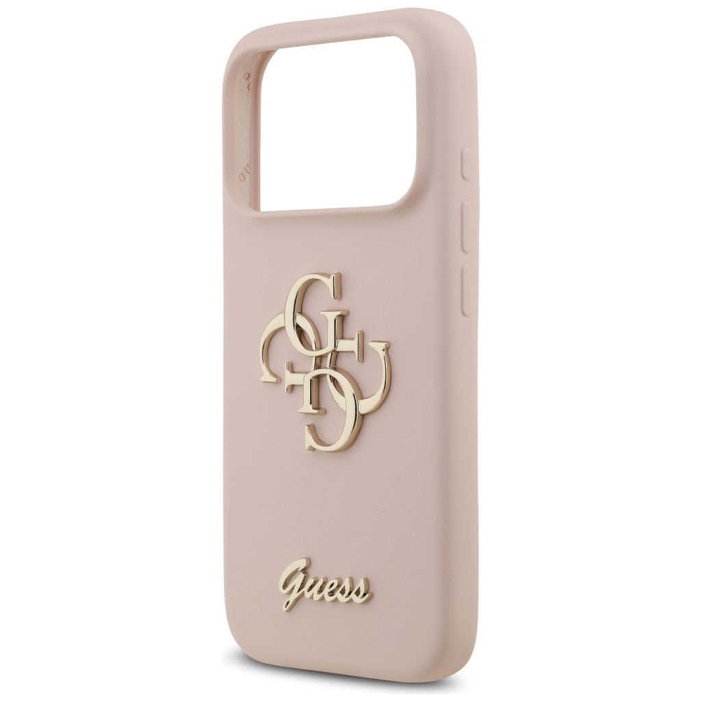 Guess Silicone Big 4G Script -kuori till iPhone 17 Pro - Vaaleanpunainen