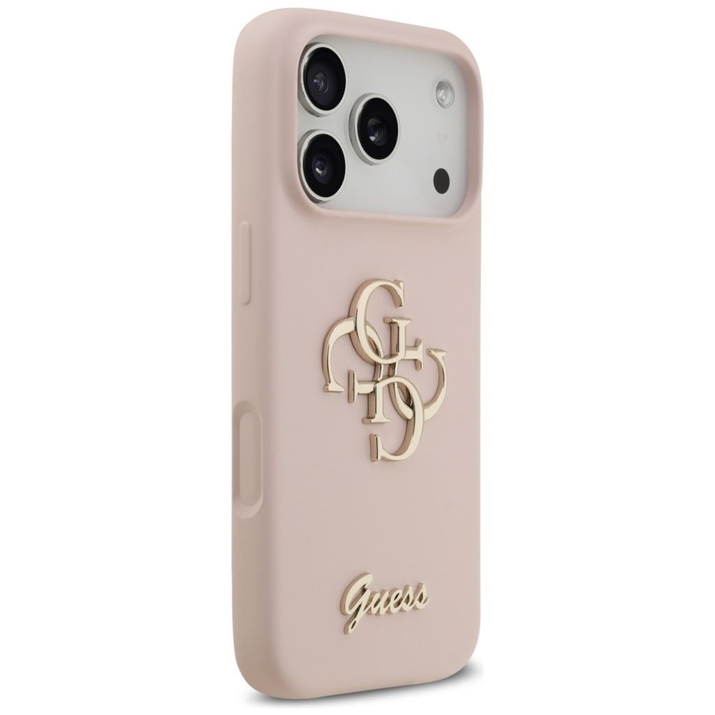 Guess Silicone Big 4G Script -kuori till iPhone 17 Pro - Vaaleanpunainen