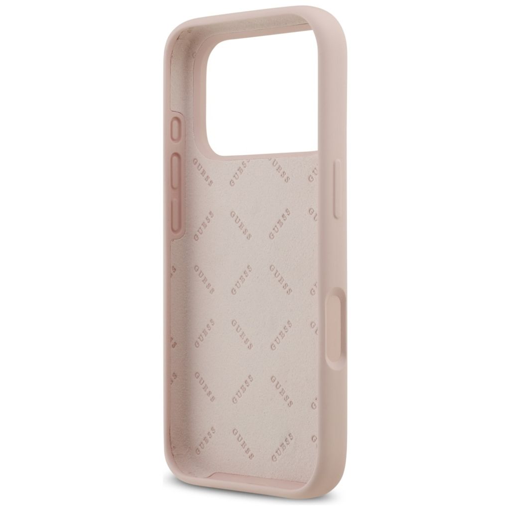 Guess Silicone Big 4G Script -kuori till iPhone 17 Pro - Vaaleanpunainen