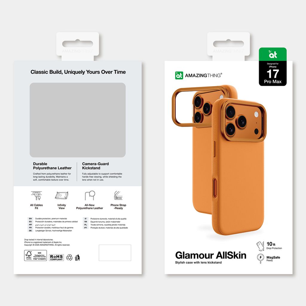 AmazingThing Glamor MagSafe -kuori till iPhone 17 Pro - Oranssi