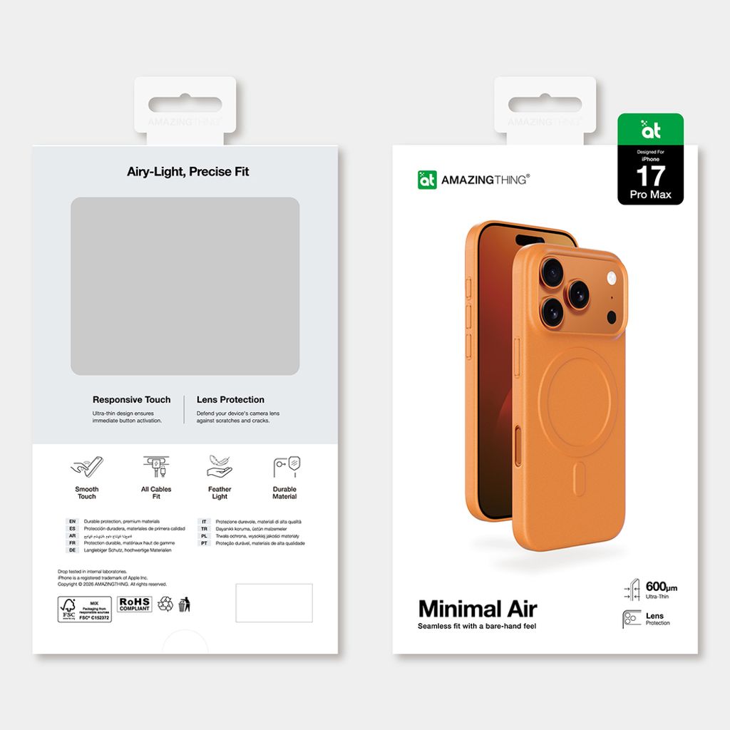 AmazingThing Minimal Air MagSafe -kuori till iPhone 17 Pro Max - Oranssi