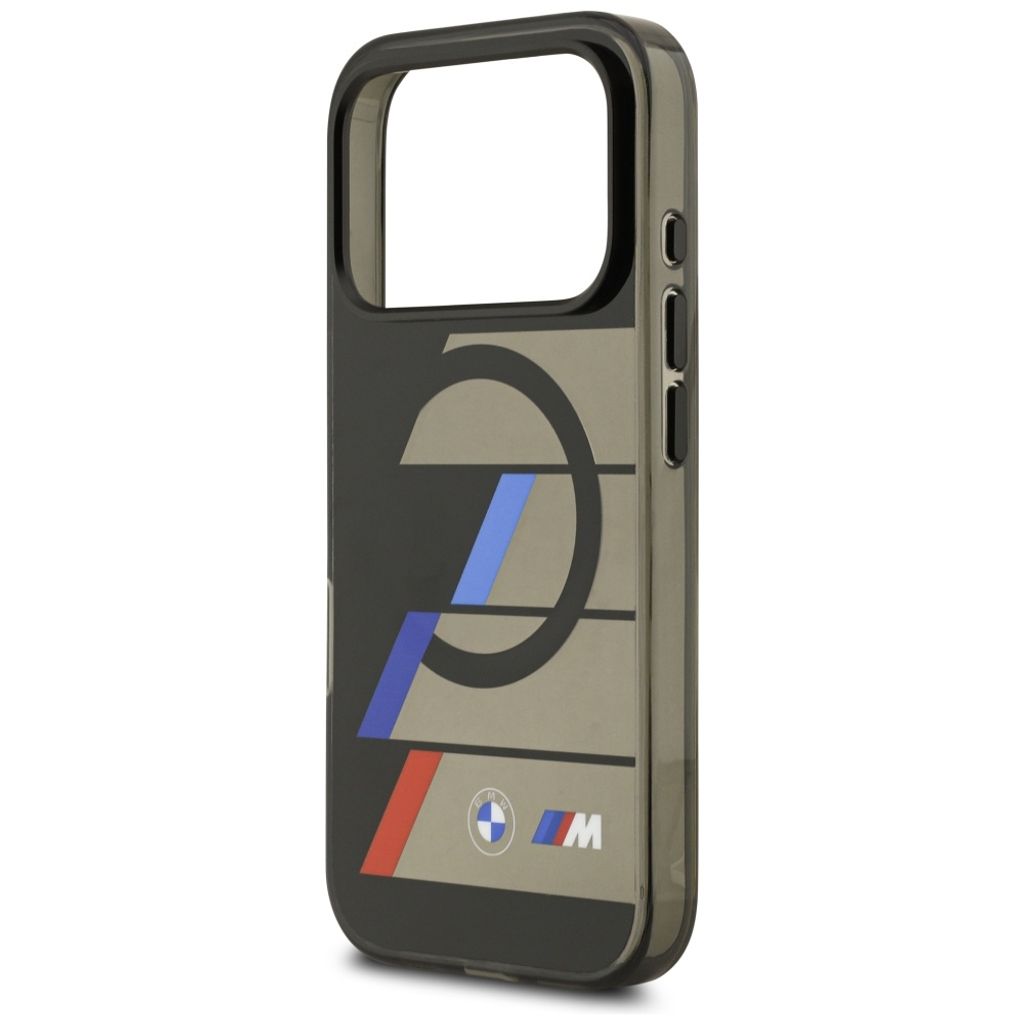 BMW M IML Metal Buttons Tricolor Lines MagSafe -kuori till iPhone 17 Pro - Musta