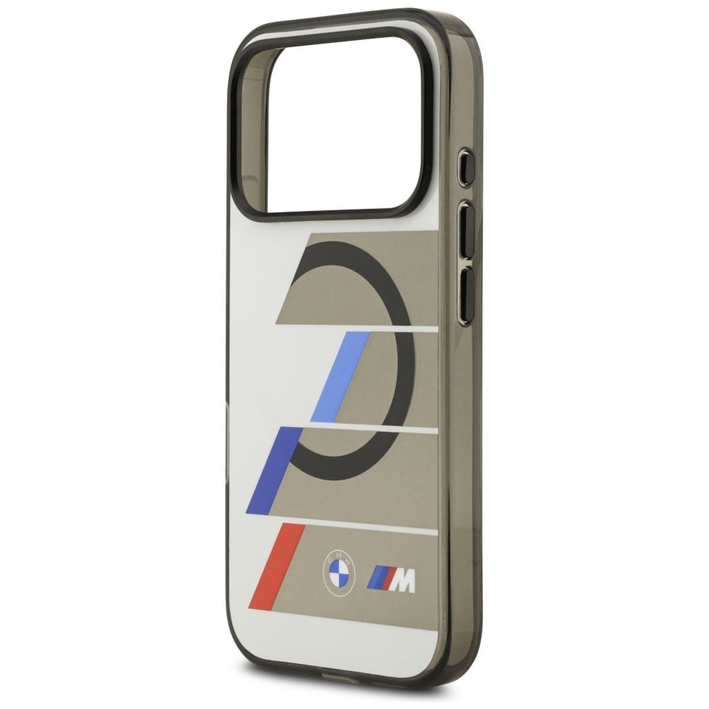 BMW M IML Metal Buttons Tricolor Lines MagSafe -kuori till iPhone 17 Pro Max - Harmaa