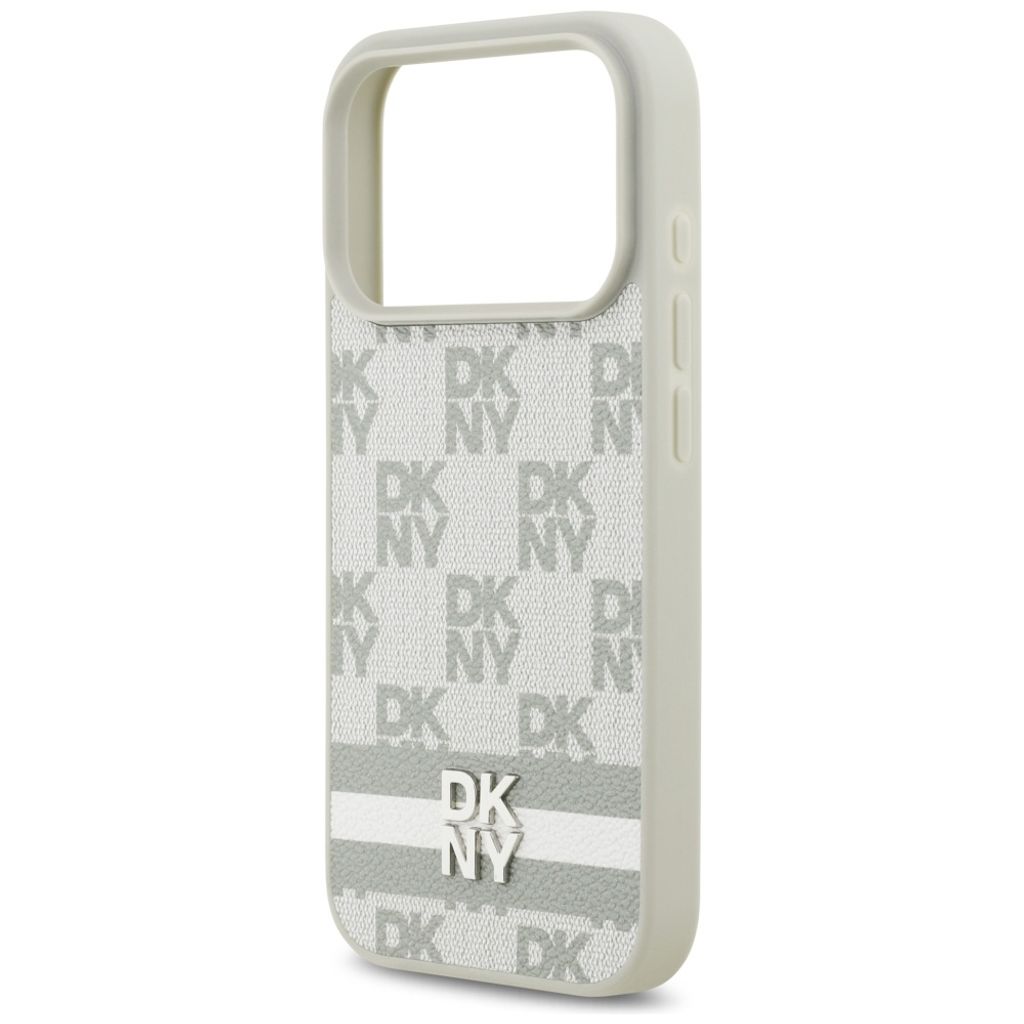 DKNY Checkered with Printed Stripes Deksel till iPhone 17 Pro - Beige