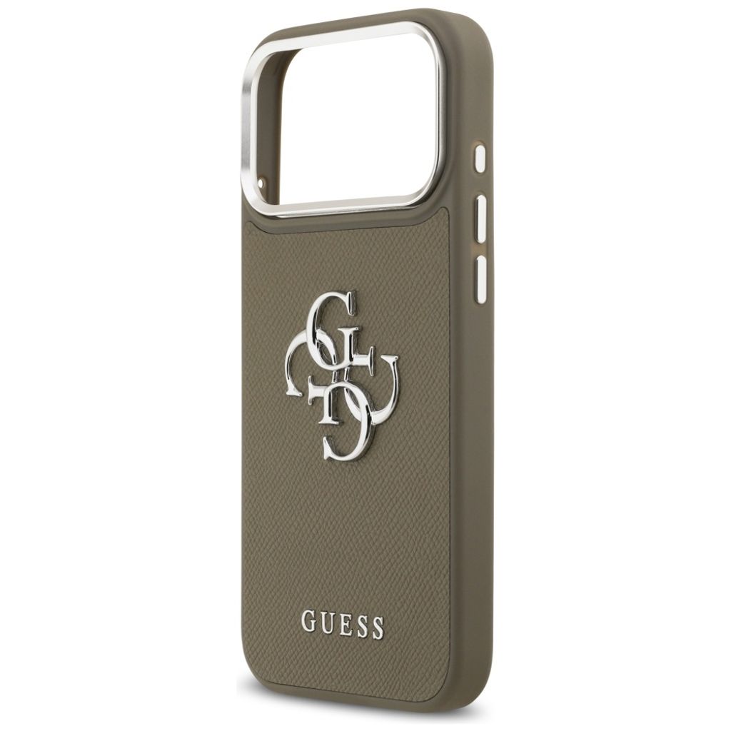 Guess Grained Big 4G & Classic Logo -kuori till iPhone 17 Pro Max - Ruskea