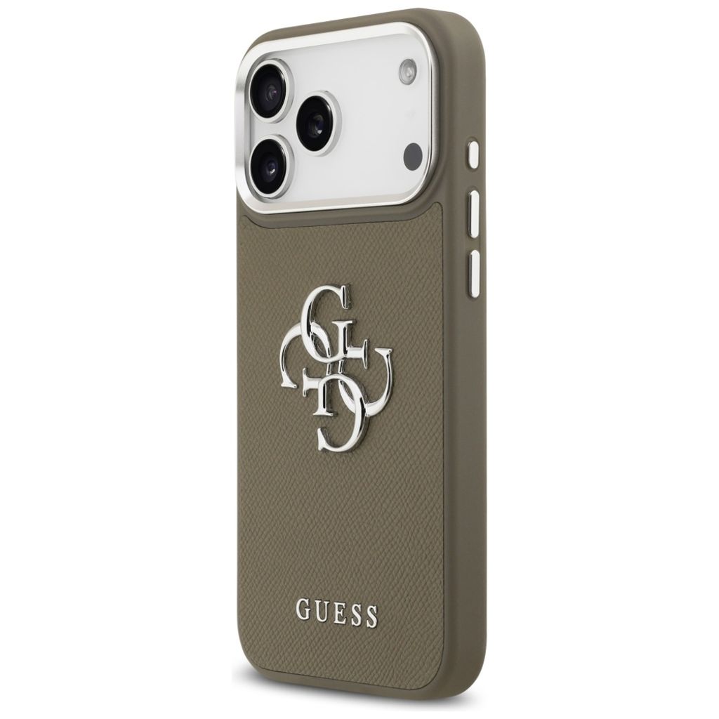 Guess Grained Big 4G & Classic Logo -kuori till iPhone 17 Pro Max - Ruskea