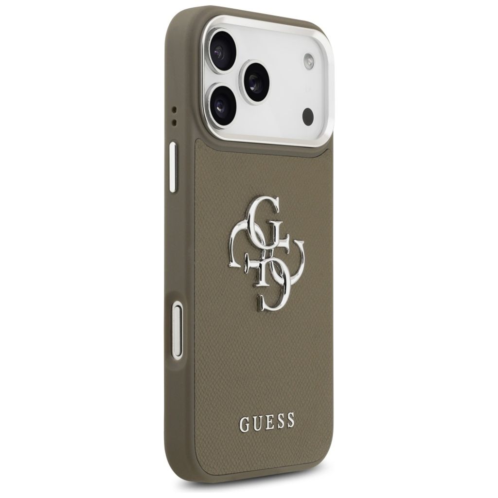 Guess Grained Big 4G & Classic Logo -kuori till iPhone 17 Pro Max - Ruskea