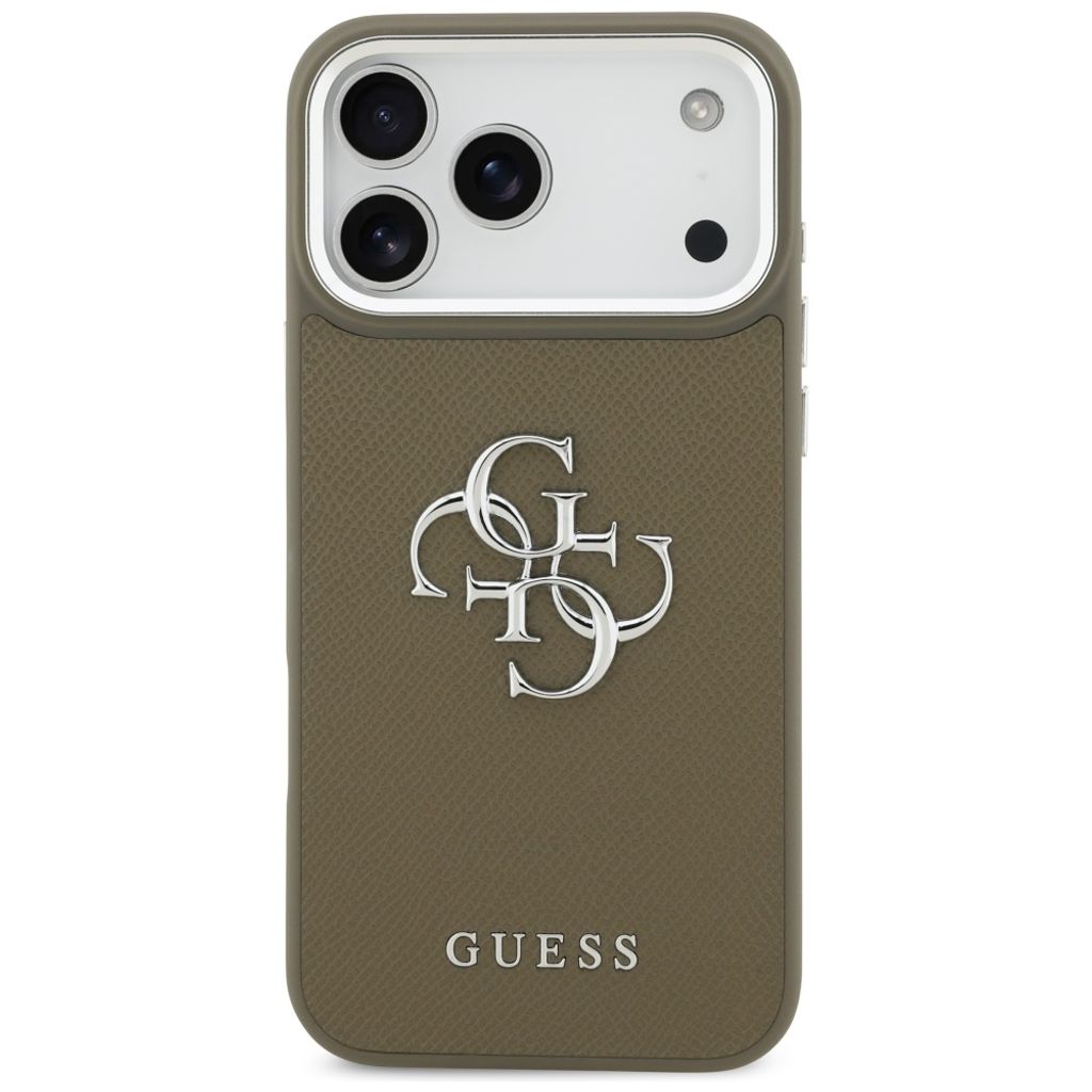 Guess Grained Big 4G & Classic Logo -kuori till iPhone 17 Pro Max - Ruskea