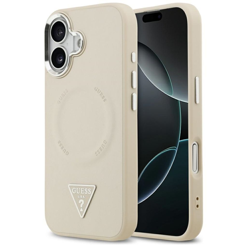 Guess Triangle Logo MagSafe -kuori till iPhone 17 - Beige