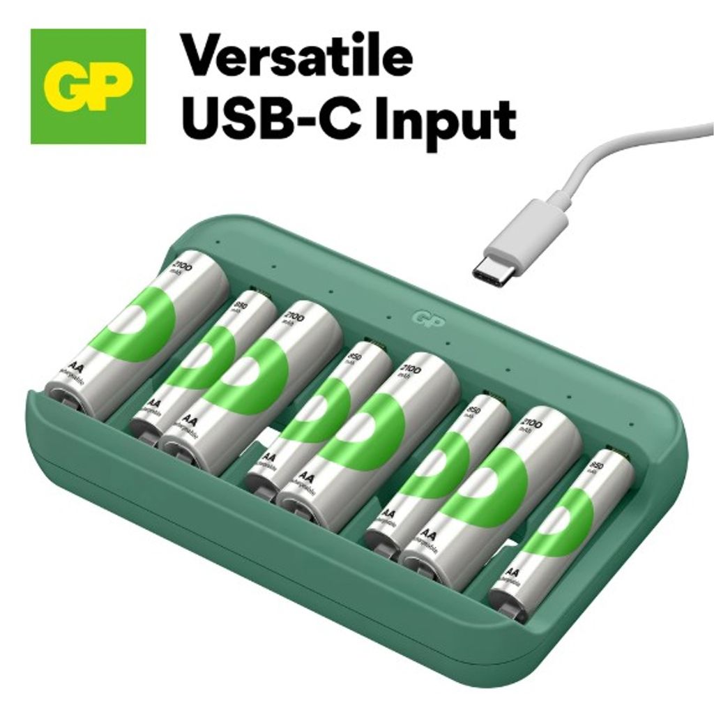 GP ReCyko USB-Ladegerät mit 8 Ladekanälen (AA/AAA)