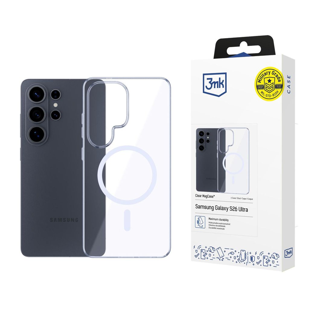 3mk Clear MagSafe Skal till Samsung Galaxy S26 Ultra - Transparent