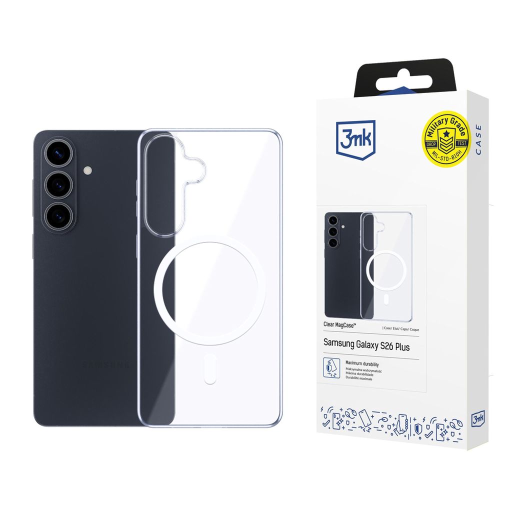 3mk Clear MagSafe Skal till Samsung Galaxy S26 Plus - Transparent