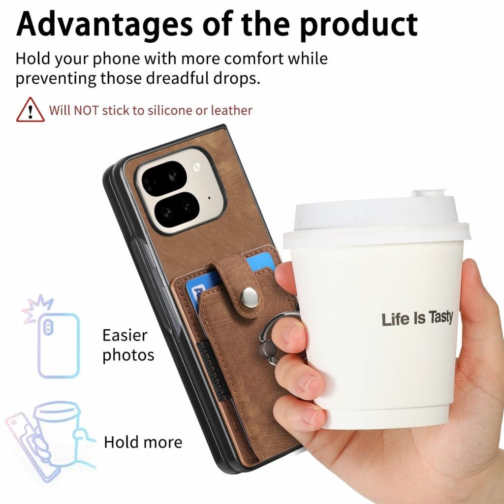 Google Pixel 9 Pro Fold 5G Cover med Stativ - Brun