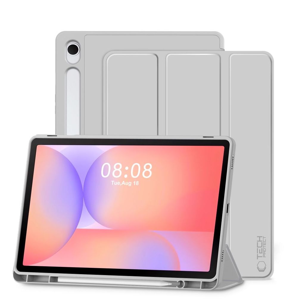 Tech-Protect SmartCase Pen Fodral Samsung Galaxy Tab S9/FE/S10 FE/S10 Lite - Grå