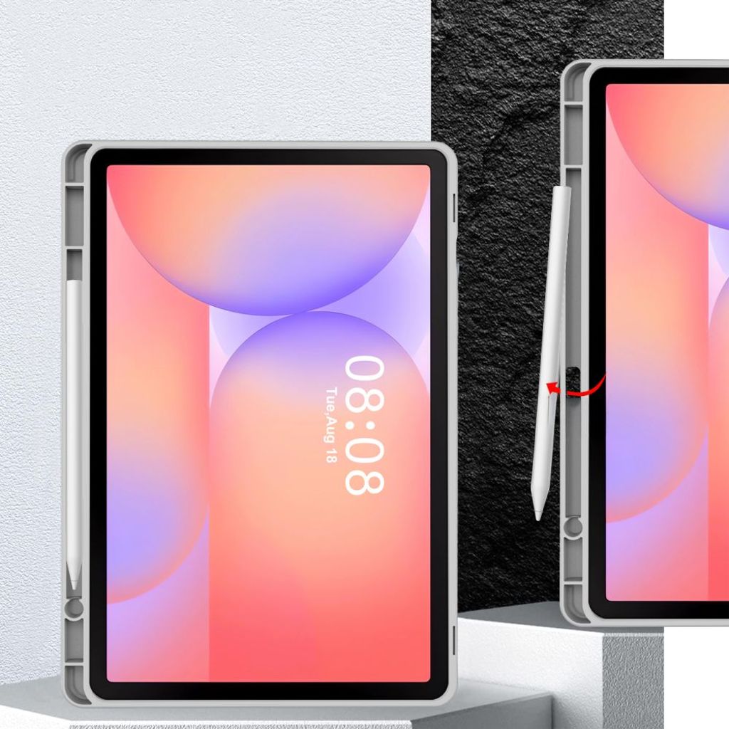 Tech-Protect SmartCase Pen Fodral Samsung Galaxy Tab S9/FE/S10 FE/S10 Lite - Grå