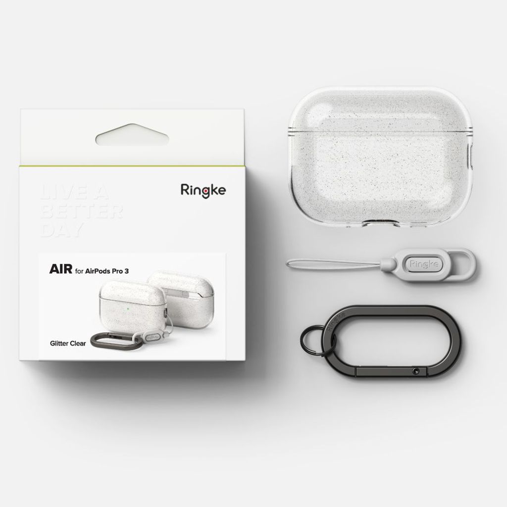 Ringke Air AirPods Pro 3 kotelo - läpinäkyvä kimalle