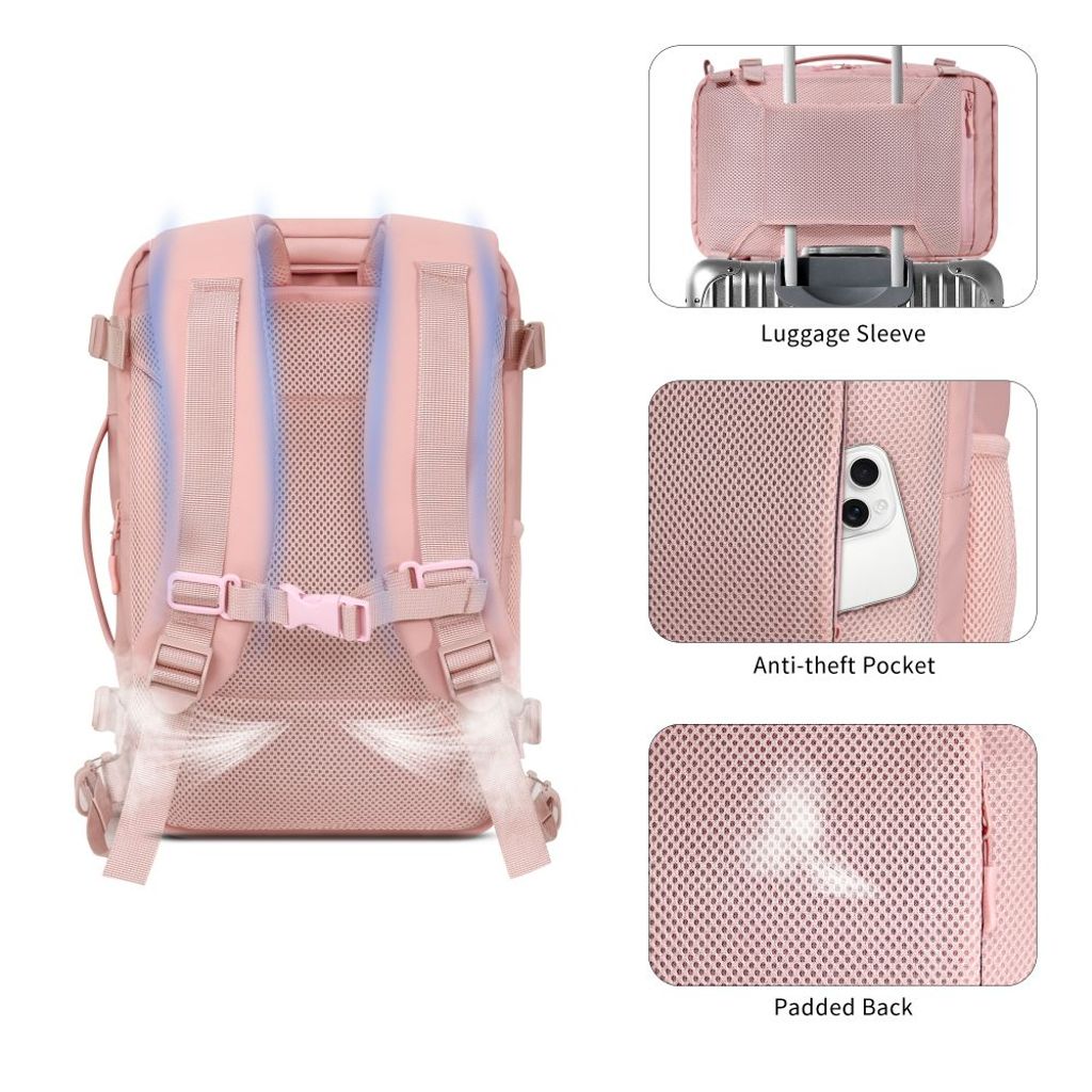 Tech-Protect Defender S50 Laptop Rygsæk, 20L – Lyserød