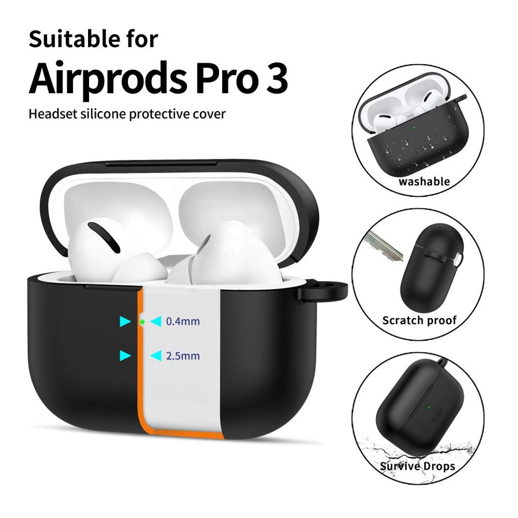 Tech-Protect Silicone Hook Skal till AirPods Pro 3 - Svart