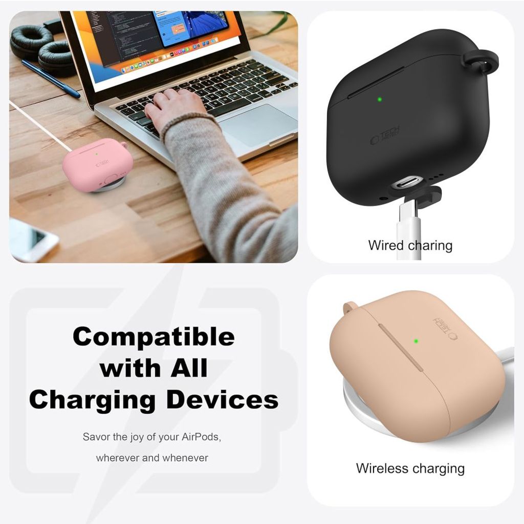 Tech-Protect Silicone Hook Kuori AirPods Pro - Sininen