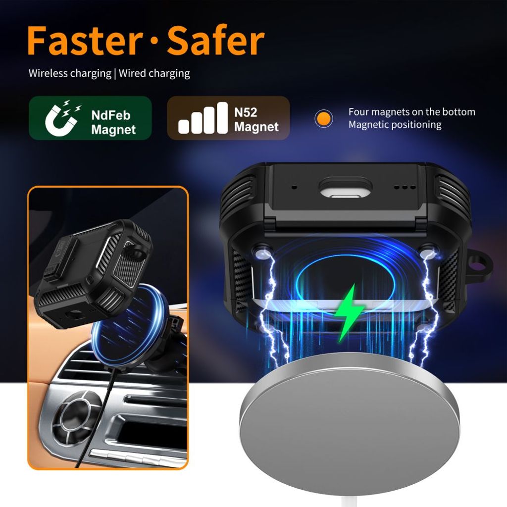 Tech-Protect Carbonox MagSafe Kuori AirPods Pro - Musta