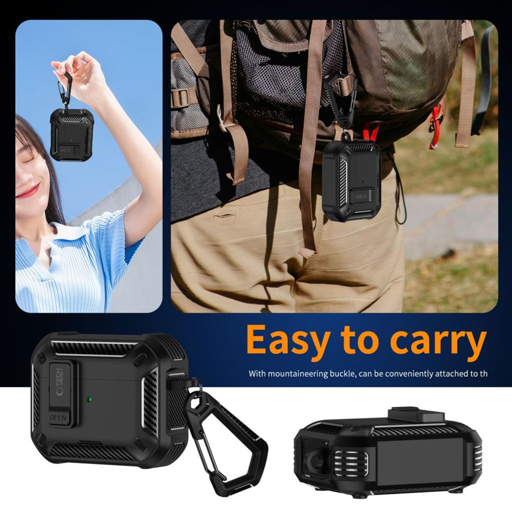 Tech-Protect Carbonox MagSafe Kuori AirPods Pro - Musta